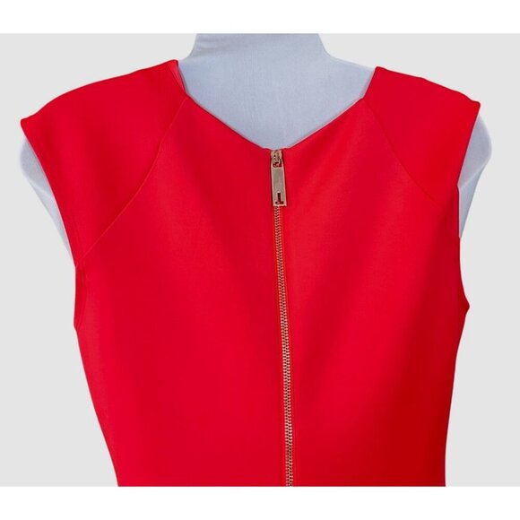 Ted Baker London Sew In Love Cap Sleeve Orange Skater Dress Exposed Zipper Sm - Picture 6 of 9
